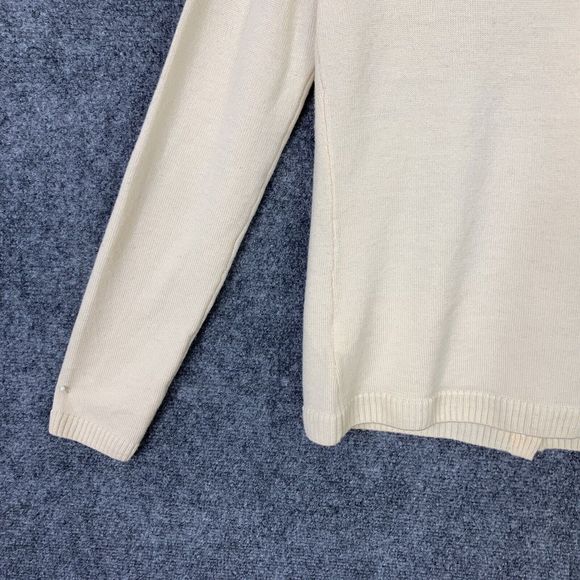 Talbots Cardigan Merino Wool Women Petite S Pale Yellow Pockets Gold Buttons - Picture 11 of 12